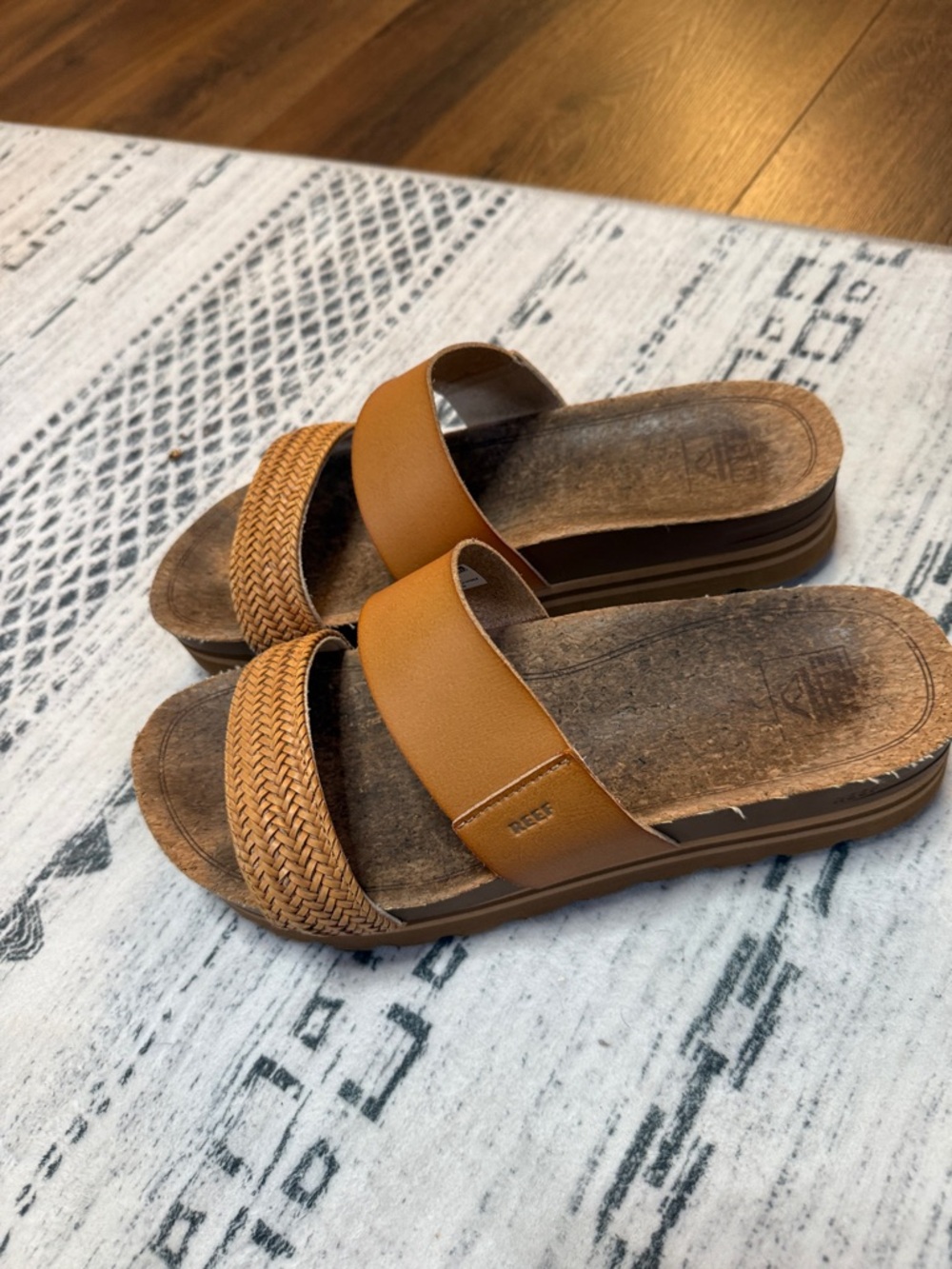 Reef Women's Brown Woven-Front Slide Sandals